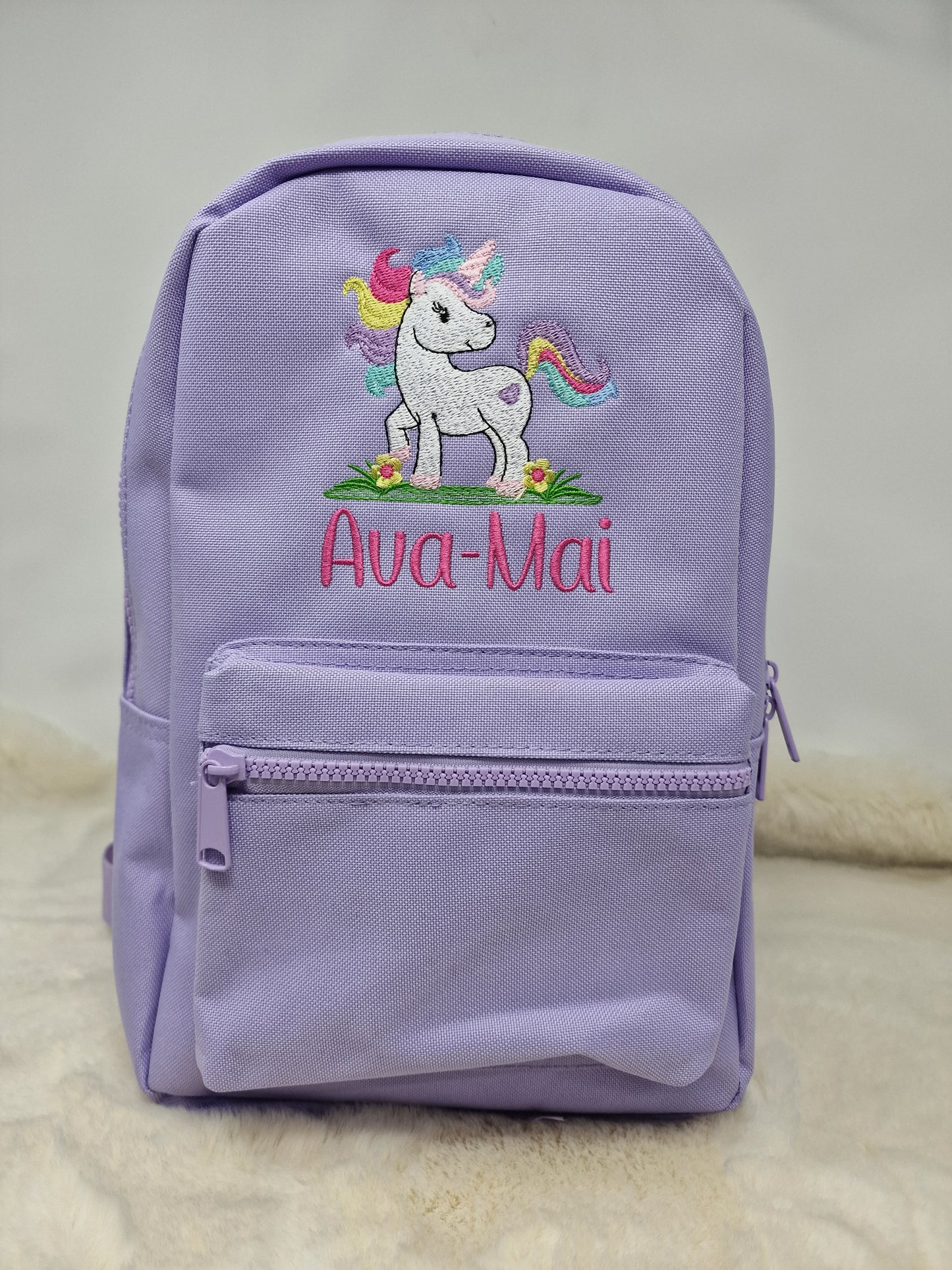Personalised Embroidered Unicorn backpack