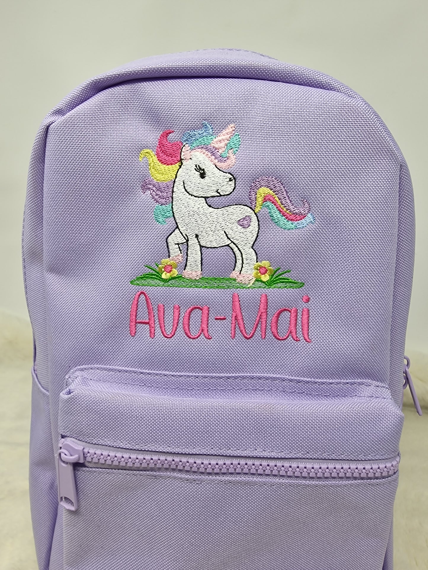 Personalised Embroidered Unicorn backpack