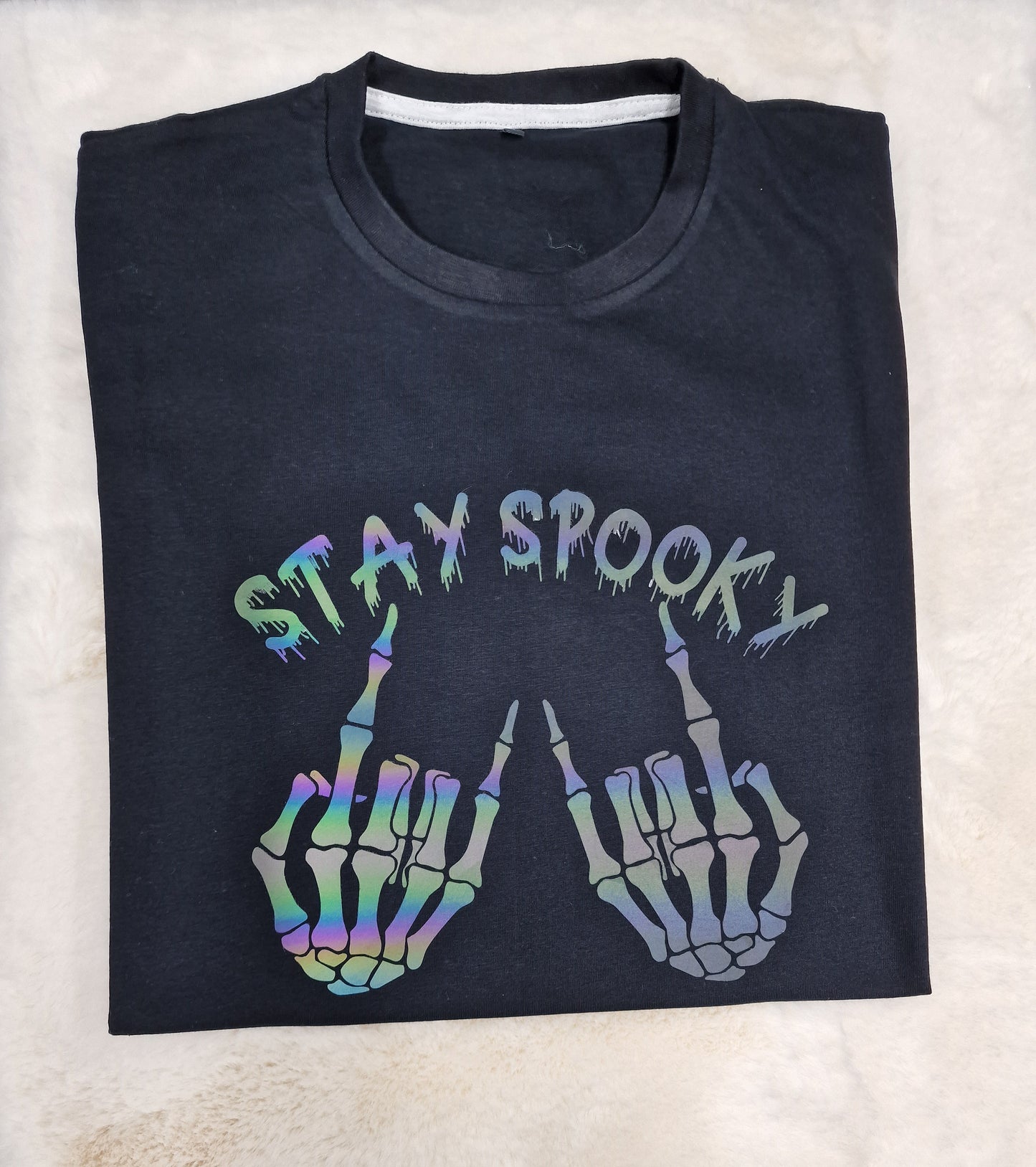 Stay Spooky rainbow reflective T-shirt