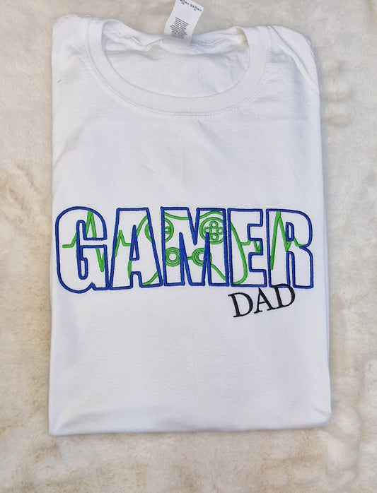 Embroidered Gamer Dad T-shirt