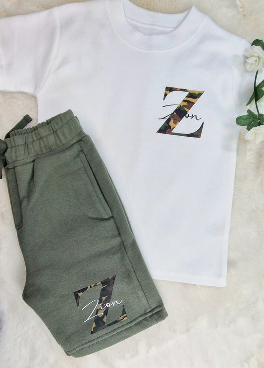 Personalised Camo short & T-shirt set