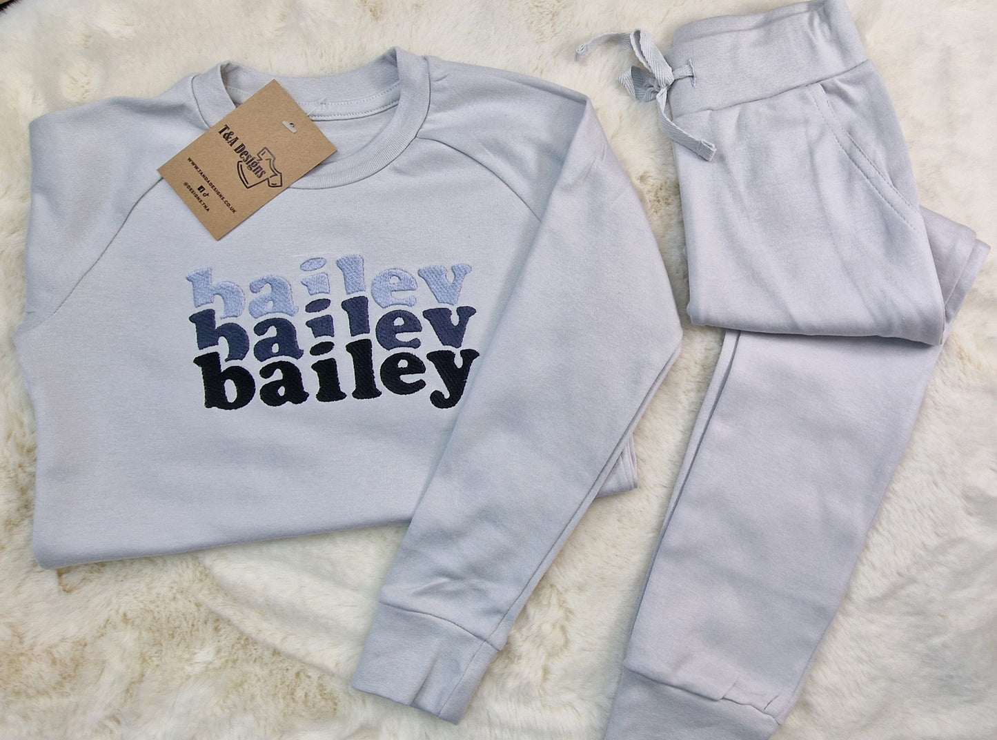 Personalised embroidered lightweight Cotton loungewear set