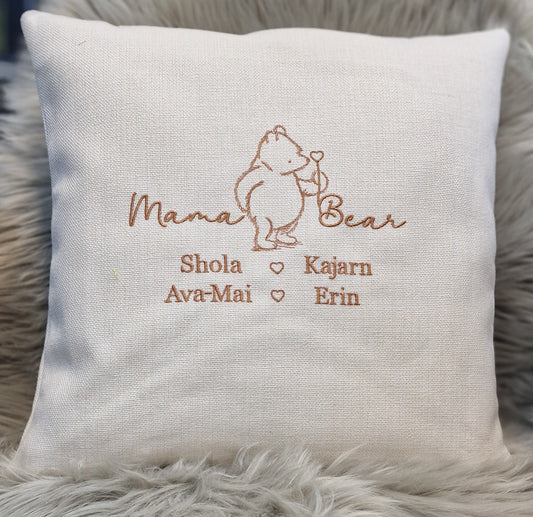 Personalised Embroidered Mama Bear Cushion