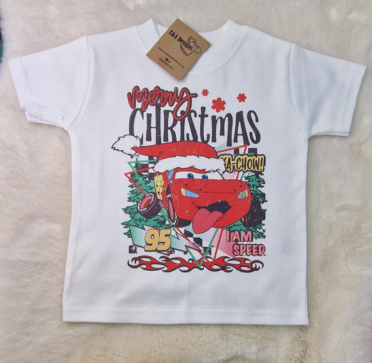 Kids Racing Car Christmas T-shirt!