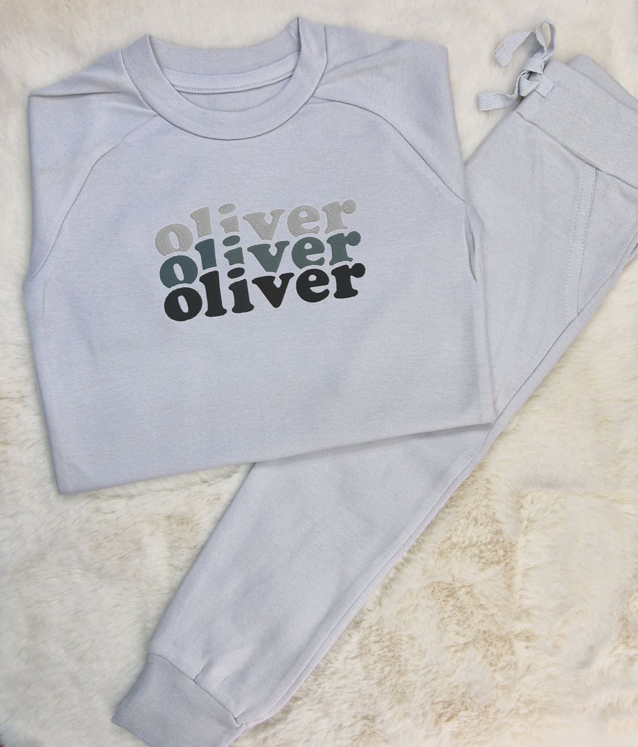 Personalised embroidered lightweight Cotton loungewear set