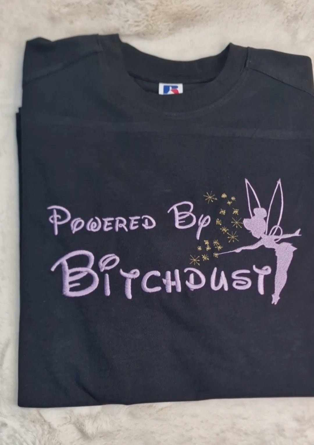 Powered by Bitchdust embroidered T-shirt