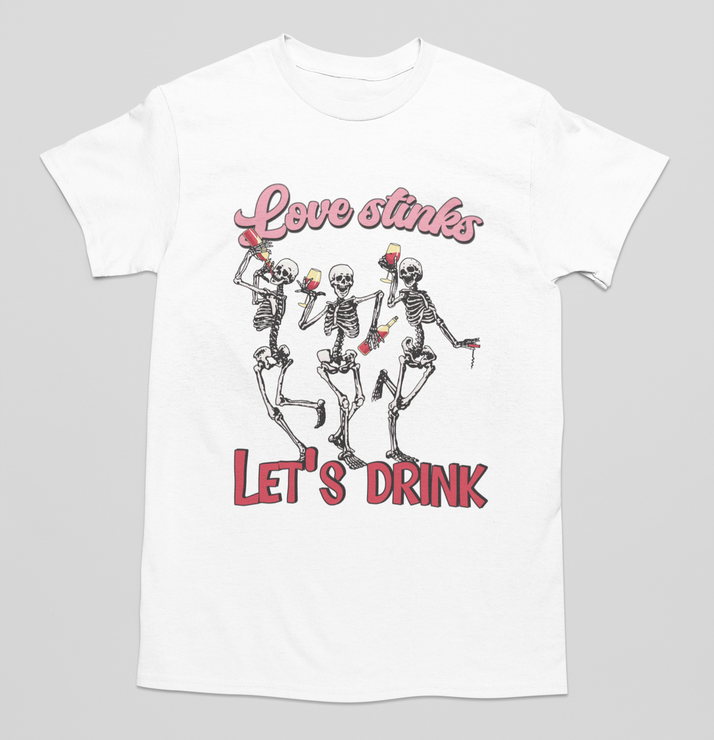 Love Stinks Lets Drink Graphic Tee