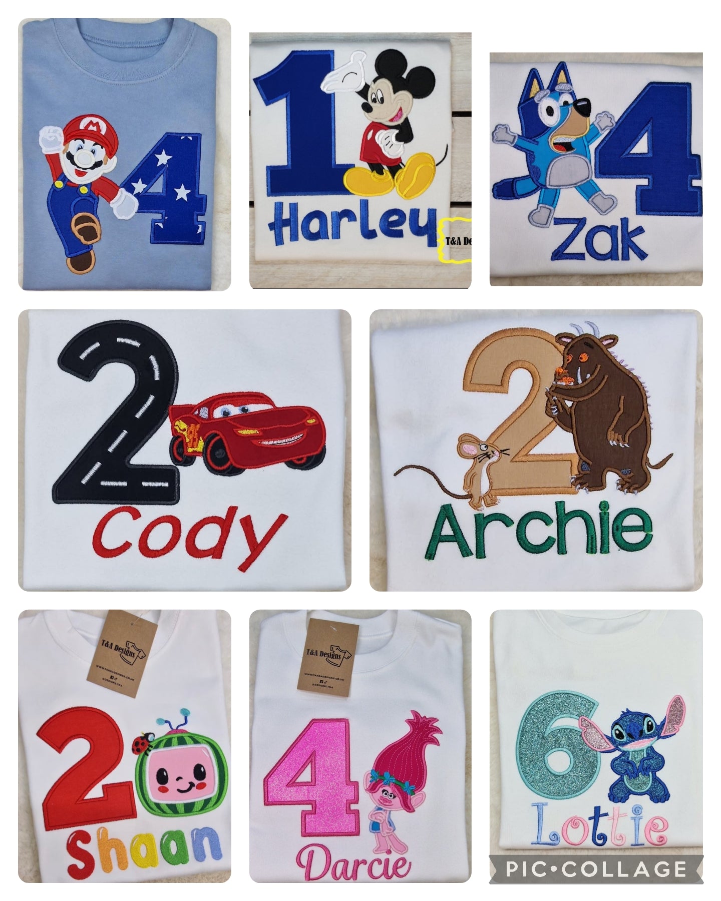 Kids embroidered custom design