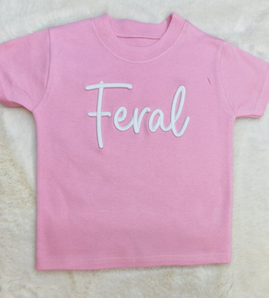 **3D Embroidered kids Feral t-shirt