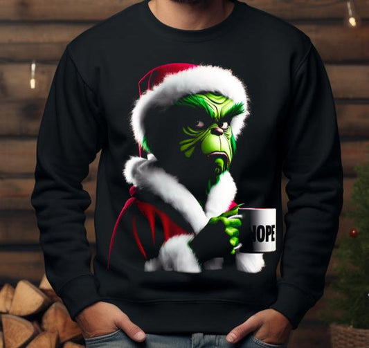 Grumpy Green Santa Nope Sweater