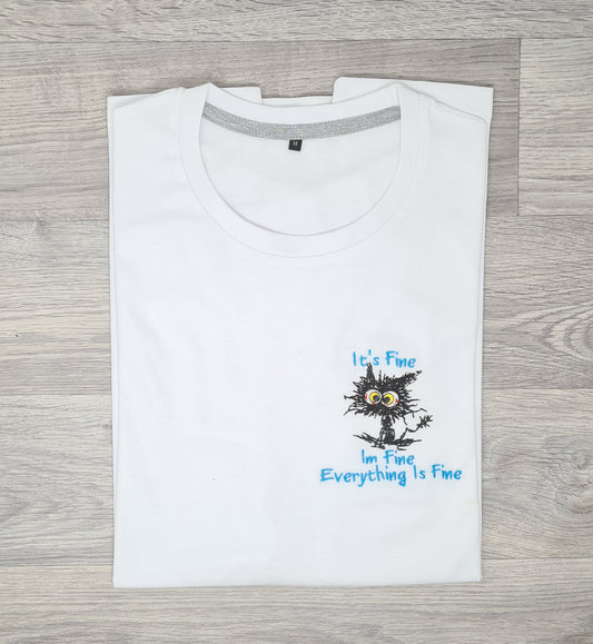 It’s Fine I’m Fine Neurotic Cat T-shirt