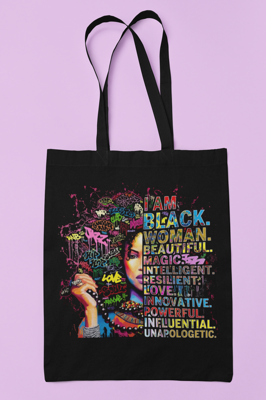 'I am a black woman'  Tote Bag