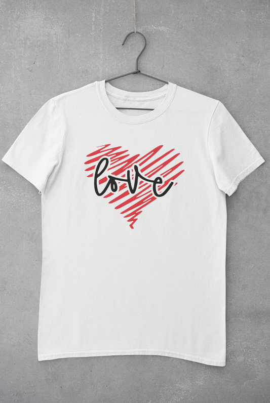 Scribble heart Love T-shirt (multi colour options)